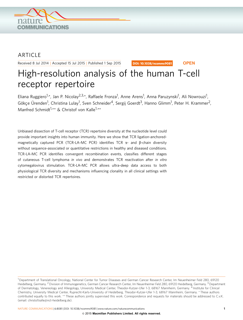 t cell receptor repertoire analysis