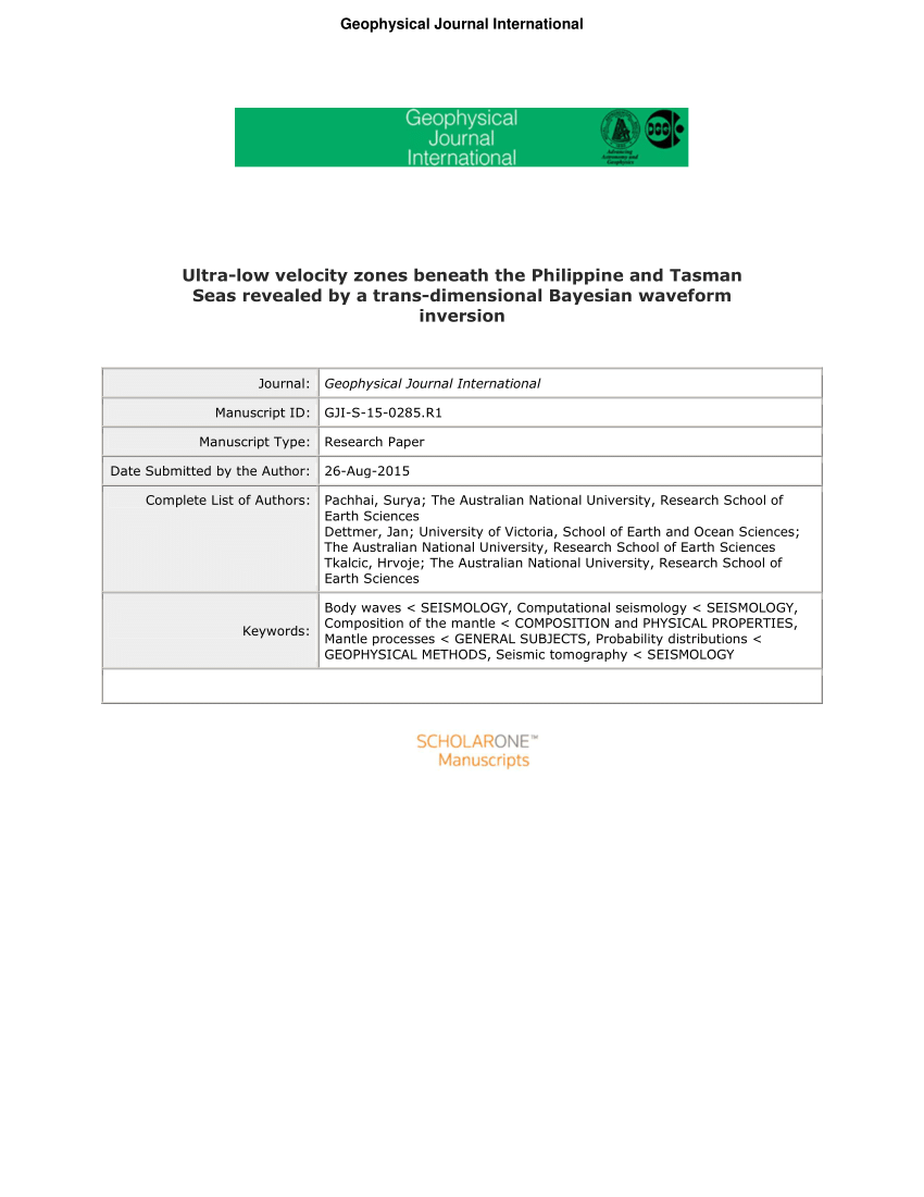 Improved Characterization of Ultralow‐Velocity Zones Through Advances in  Bayesian Inversion of ScP Waveforms - Pachhai - 2023 - Journal of  Geophysical Research: Solid Earth - Wiley Online Library