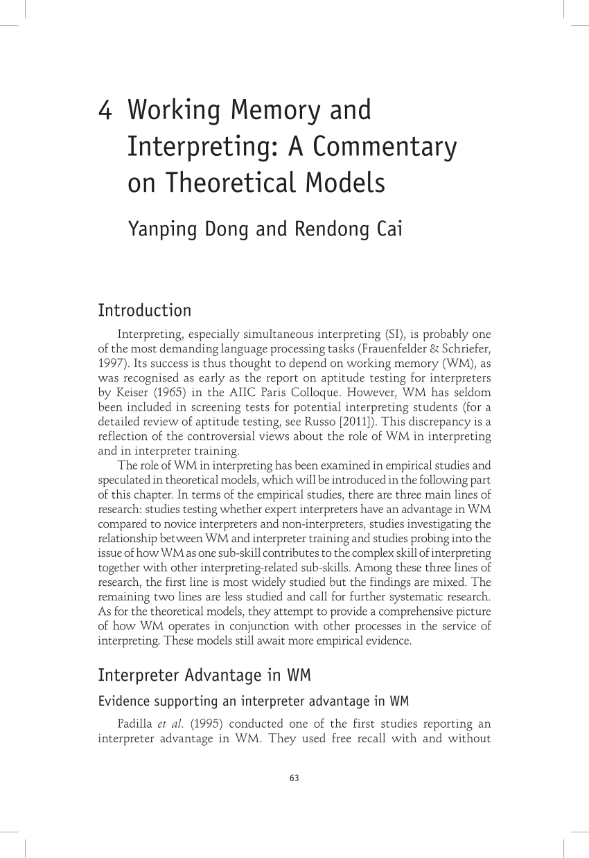 literature review working memory