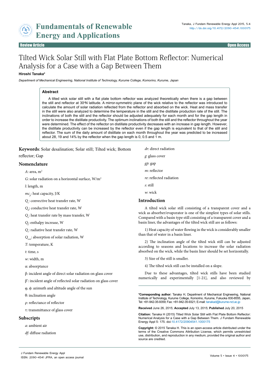 Internal and external improvements of wick type solar stills in