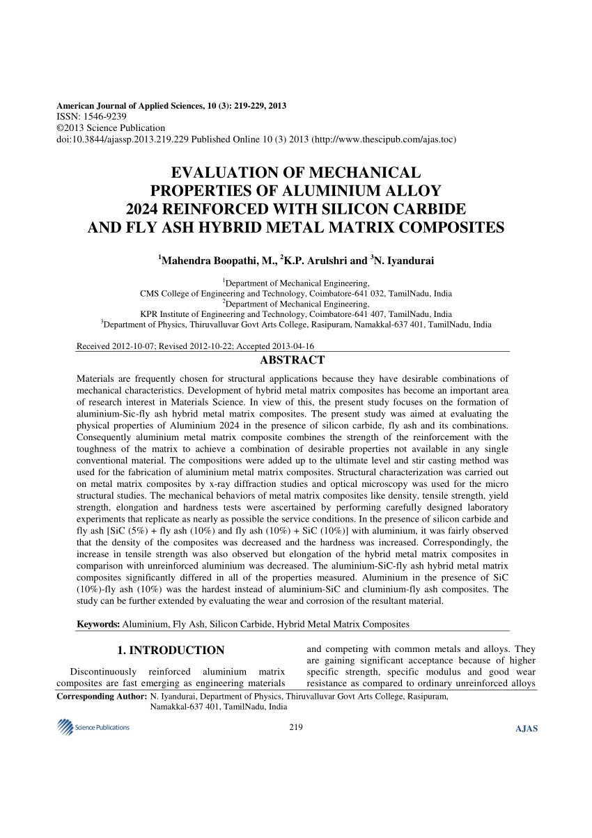 (PDF) Evaluation of mechanical properties of Aluminium alloy 2024