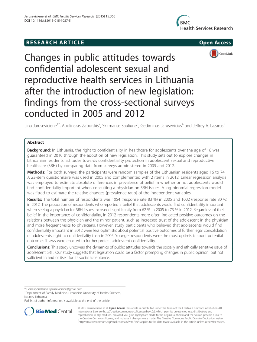 PDF Changes in public attitudes towards confidential adolescent