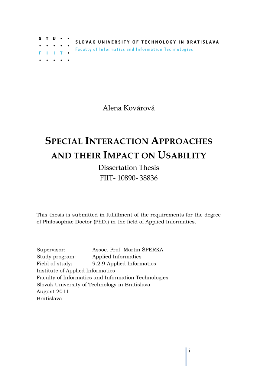PDF) SPECIAL INTERACTION APPROACHES AND THEIR IMPACT ON USABILITY