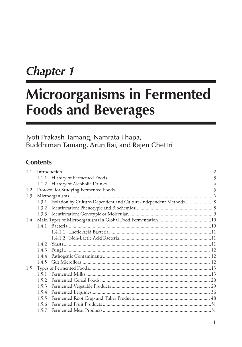 Pdf Microorganisms In Fermented Foods And Beverages