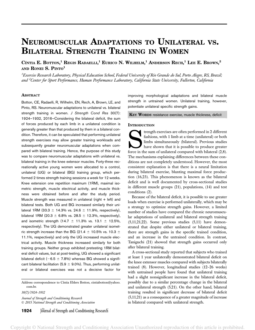 Bilateral vs. unilateral exercises. Whats the difference?