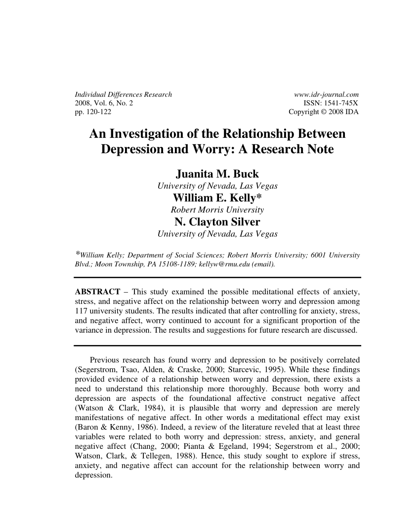 depression research paper title