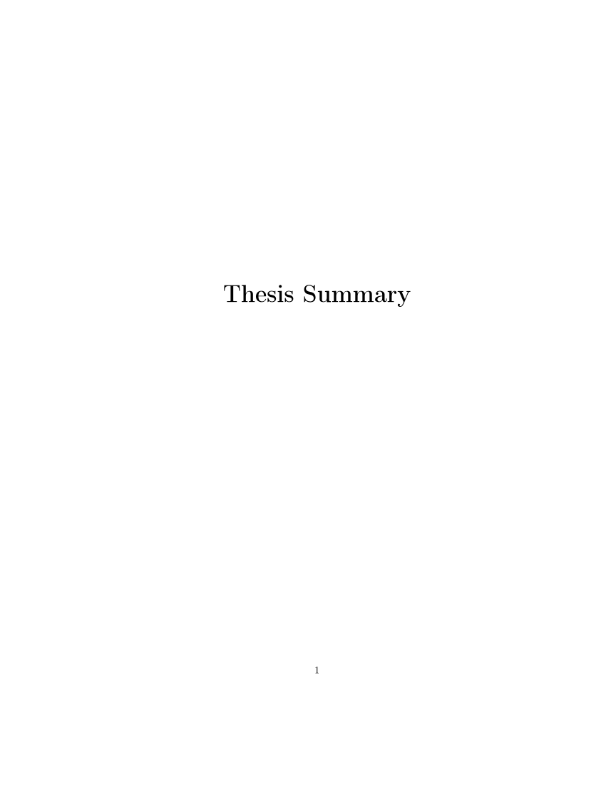 the thesis summary