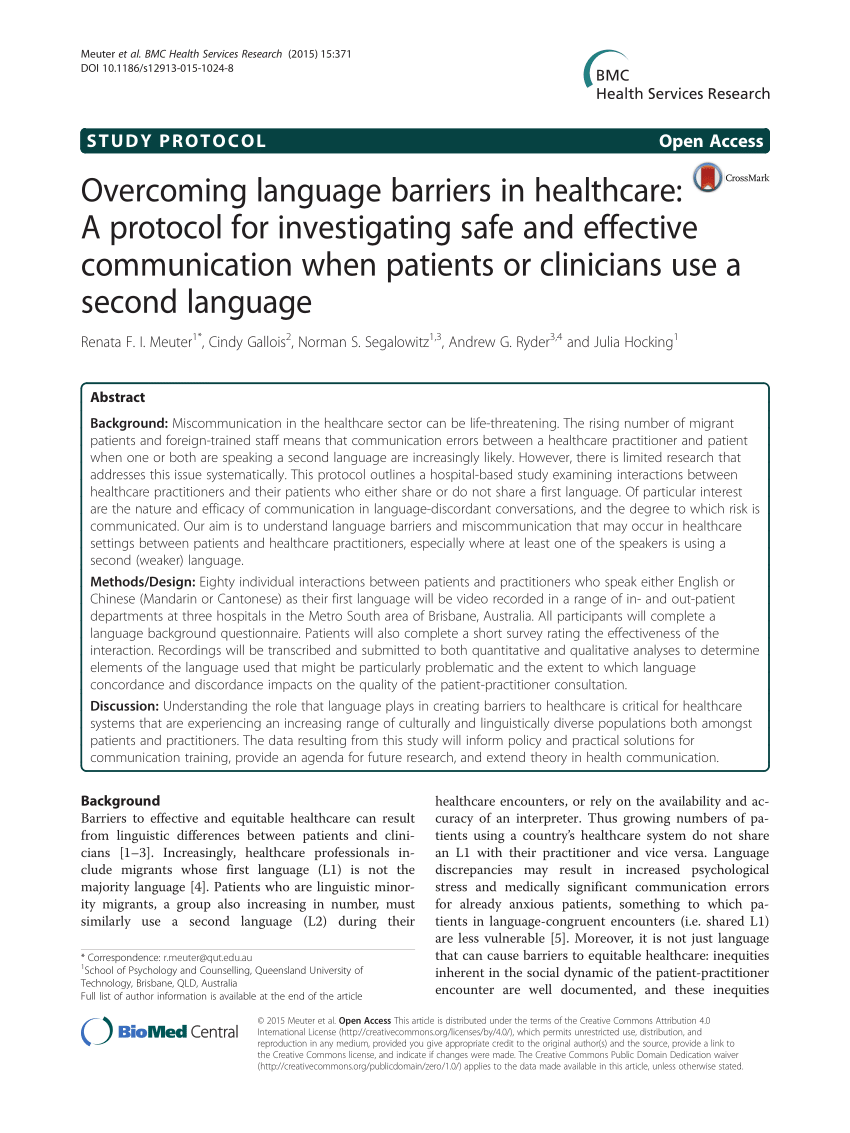literature review on language barriers