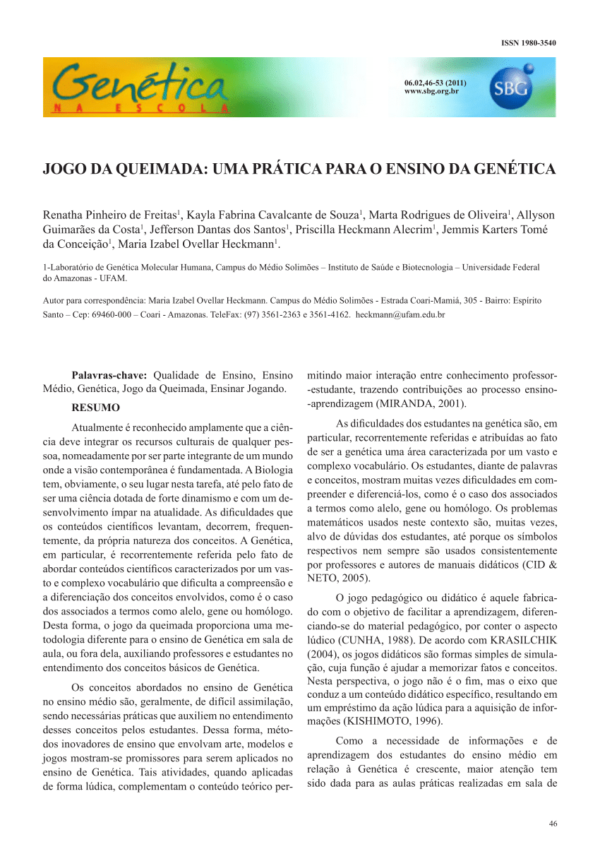 PDF) A UTILIZAÇÃO DO BARALHO PARA A RESOLUÇÃO DE PROBLEMAS NO PROCESSO DE  ENSINO-APRENDIZAGEM DE GENÉTICA