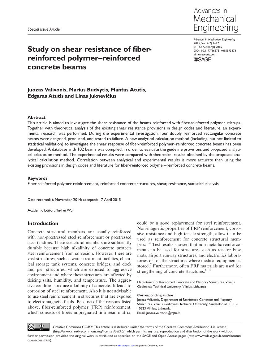 Pdf Study On Shear Resistance Of Fiberreinforced Polymer