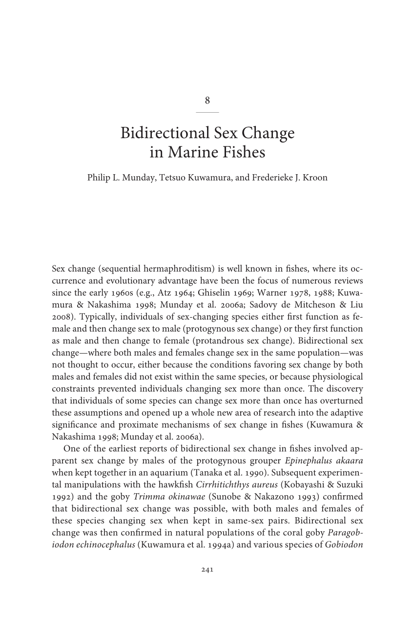 PDF) Bidirectional Sex Change in Marine Fishes