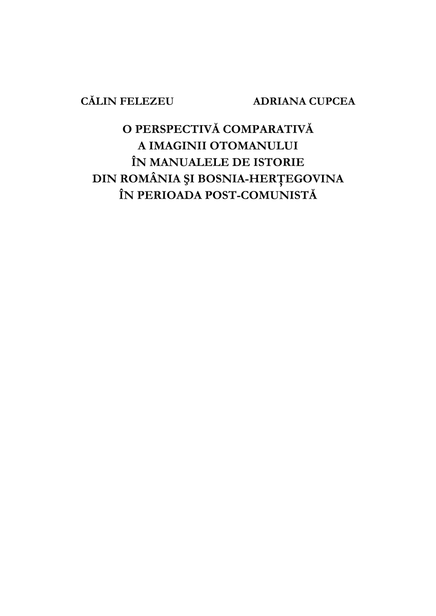 instead Perforate Analytical PDF) Imaginea otomanului în manualele de istorie în perioada post-comunistă  (România și Bosnia Herzegovina)
