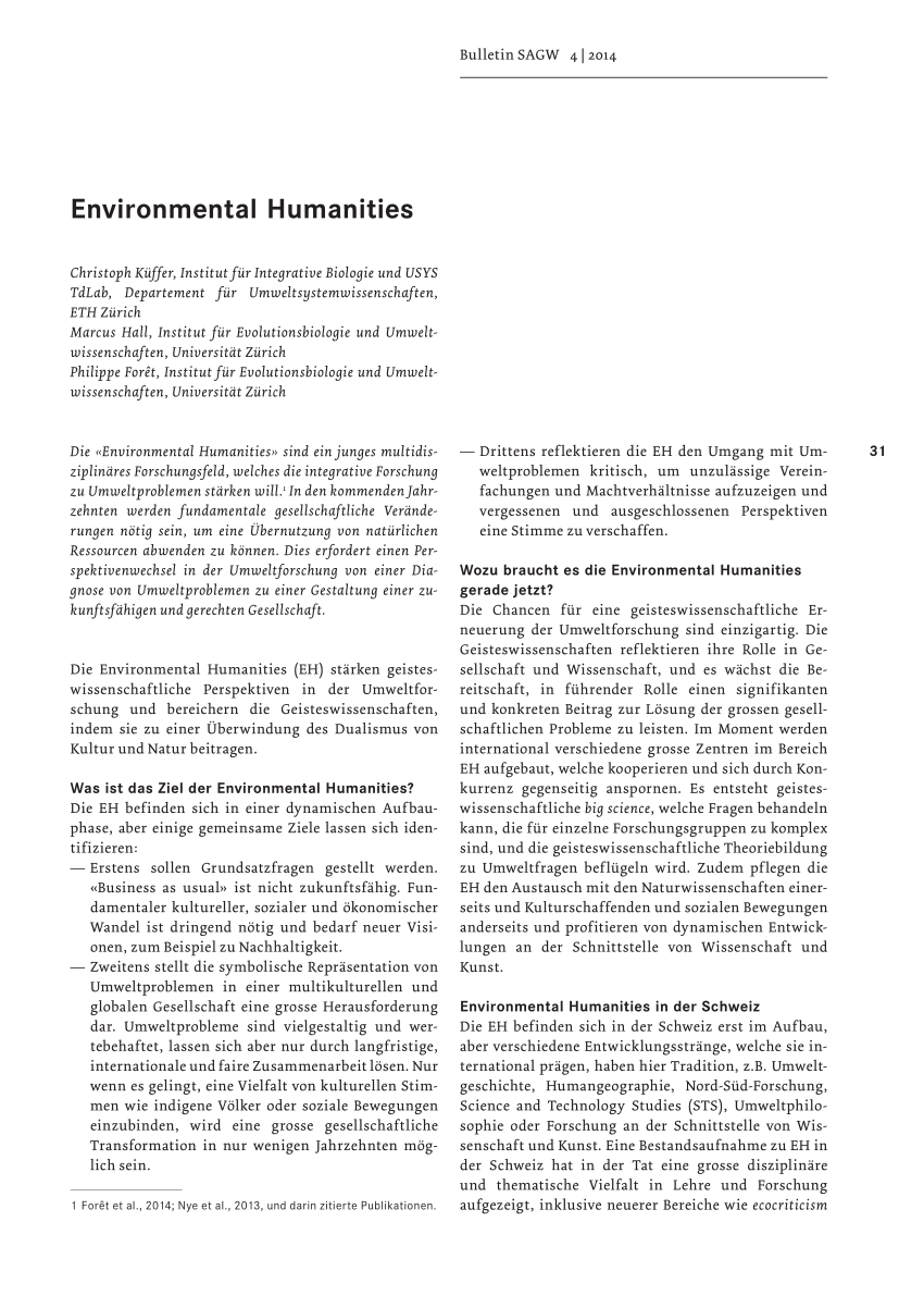 research on environmental humanities