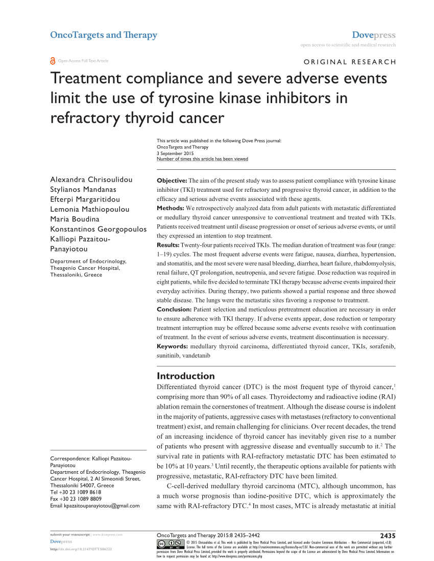 Pdf Treatment Compliance And Severe Adverse Events Limit The Use Of