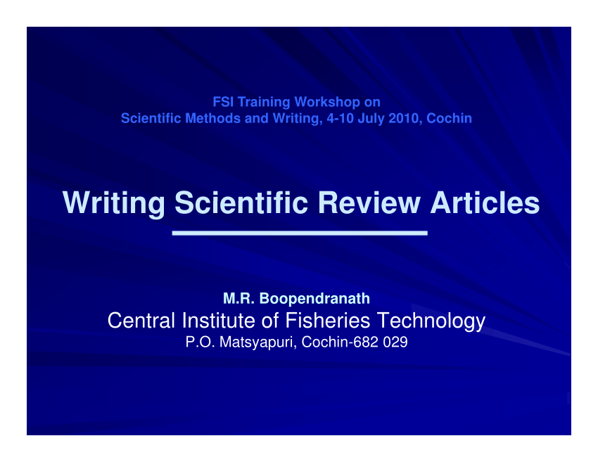 writing scientific review