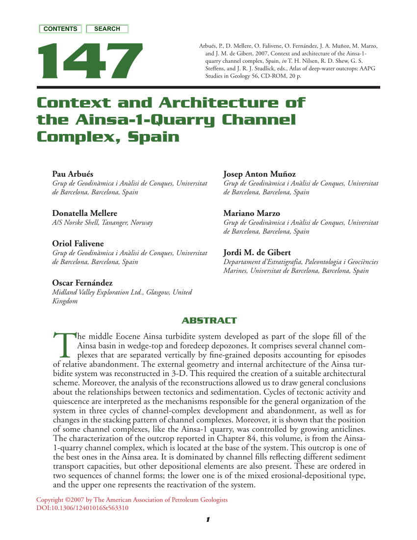 Pdf Context And Architecture Of The Ainsa 1 Quarry Channel Complex Spain