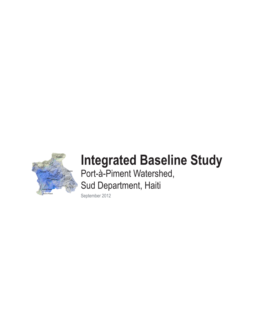 PDF) Integrated Baseline Study: Port-a-Piment Watershed, Haiti