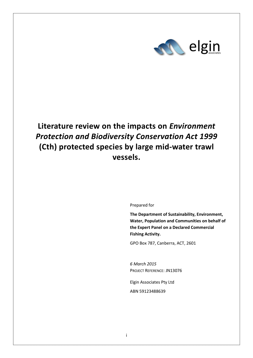PDF) Literature review on the impacts on Environment Protection ...