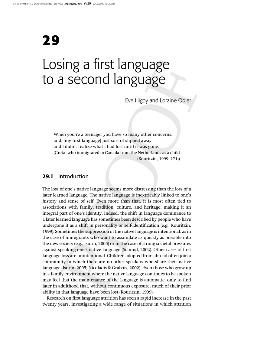 language loss essay