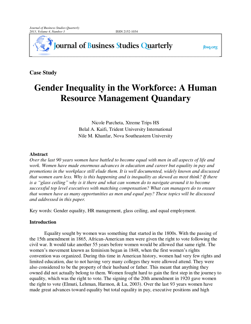 research about gender inequality