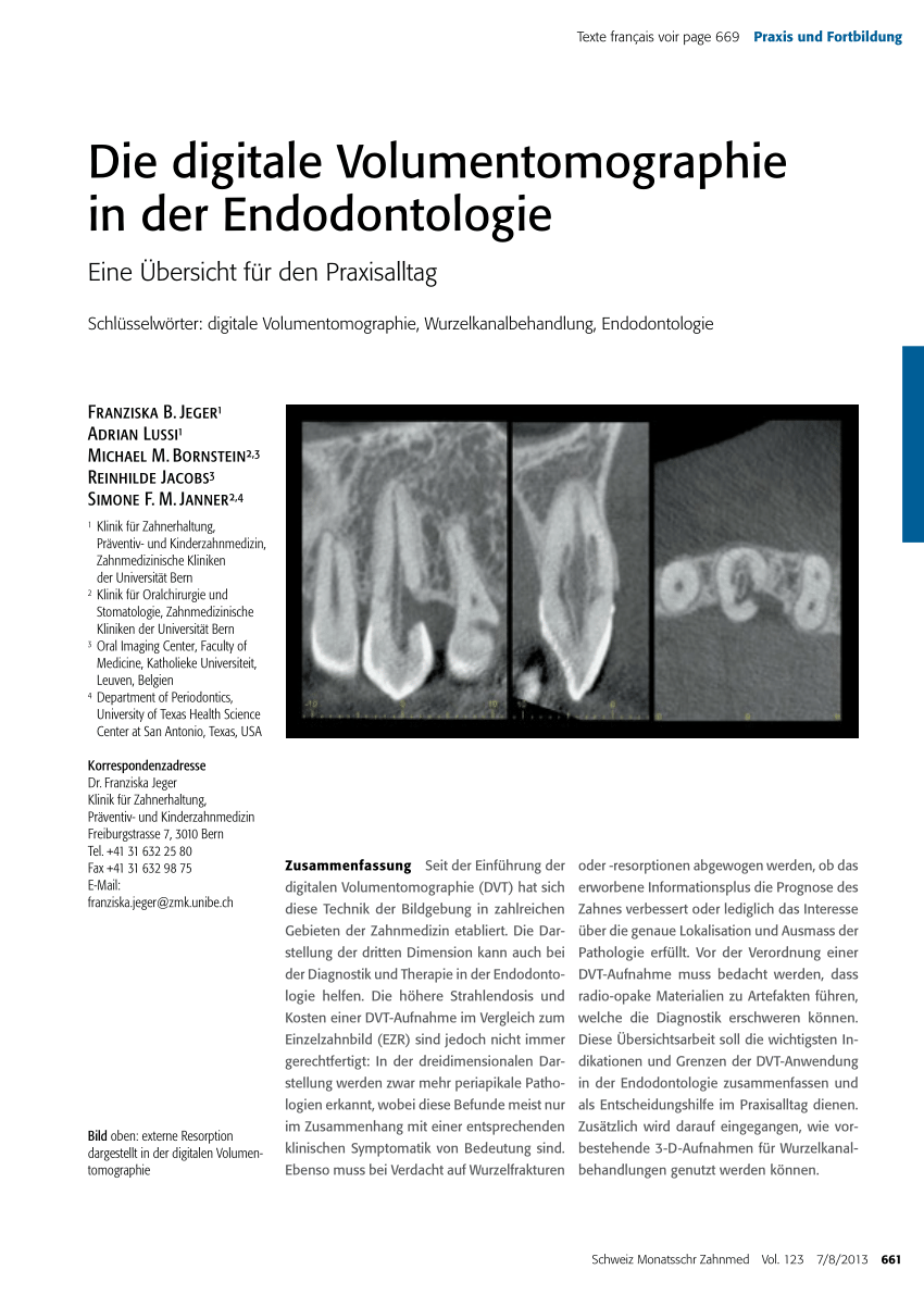 Pdf Cone Beam Computed Tomography In Endodontics A Review For