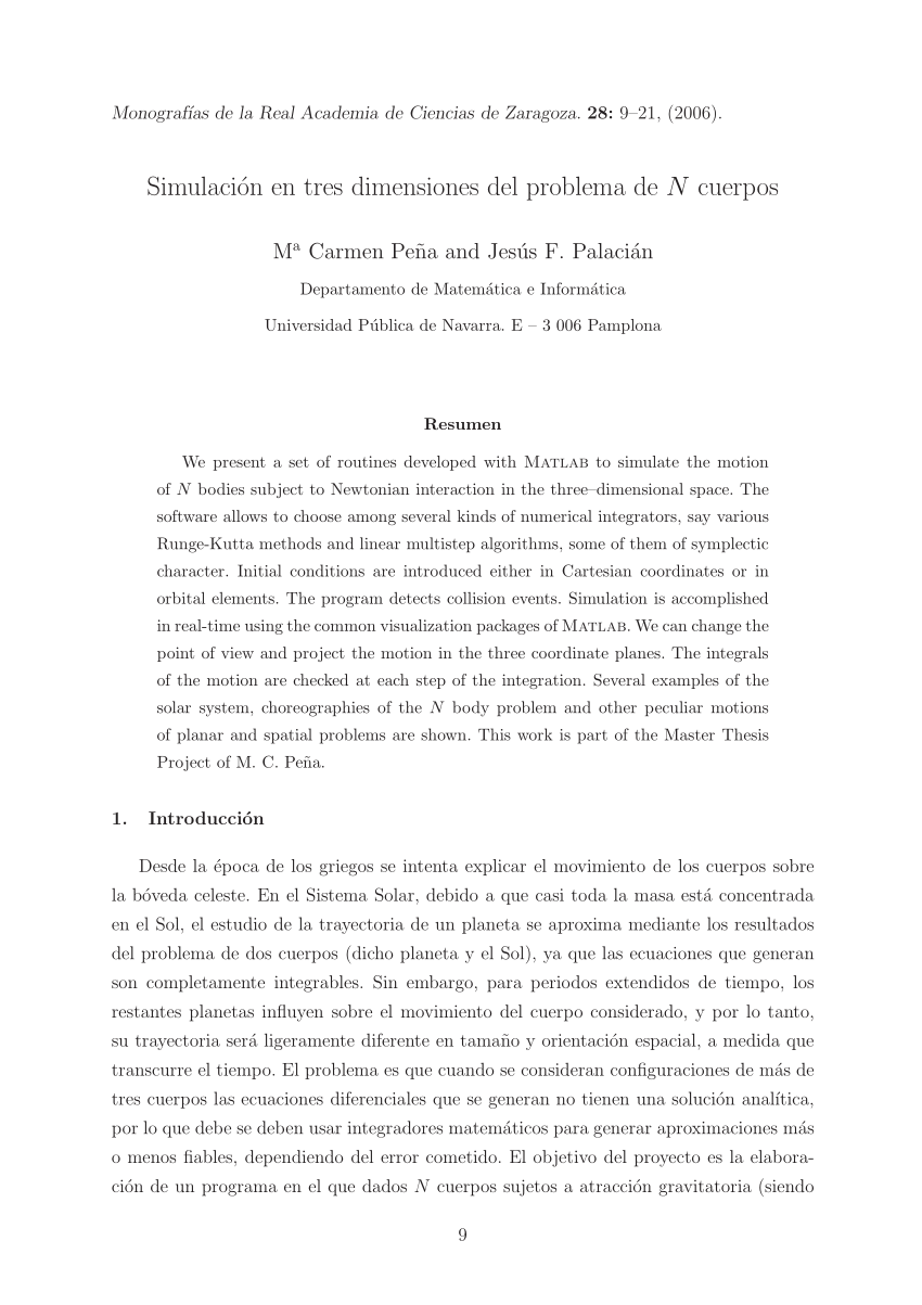 Problema de los 3 cuerpos y sistema solar (simulación N cuerpos) 