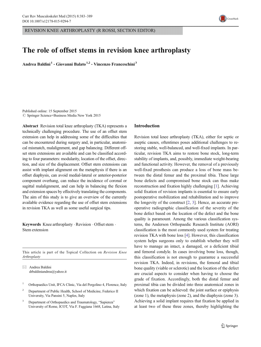 4 major clinical problem solutions of TKA——Extension Stem