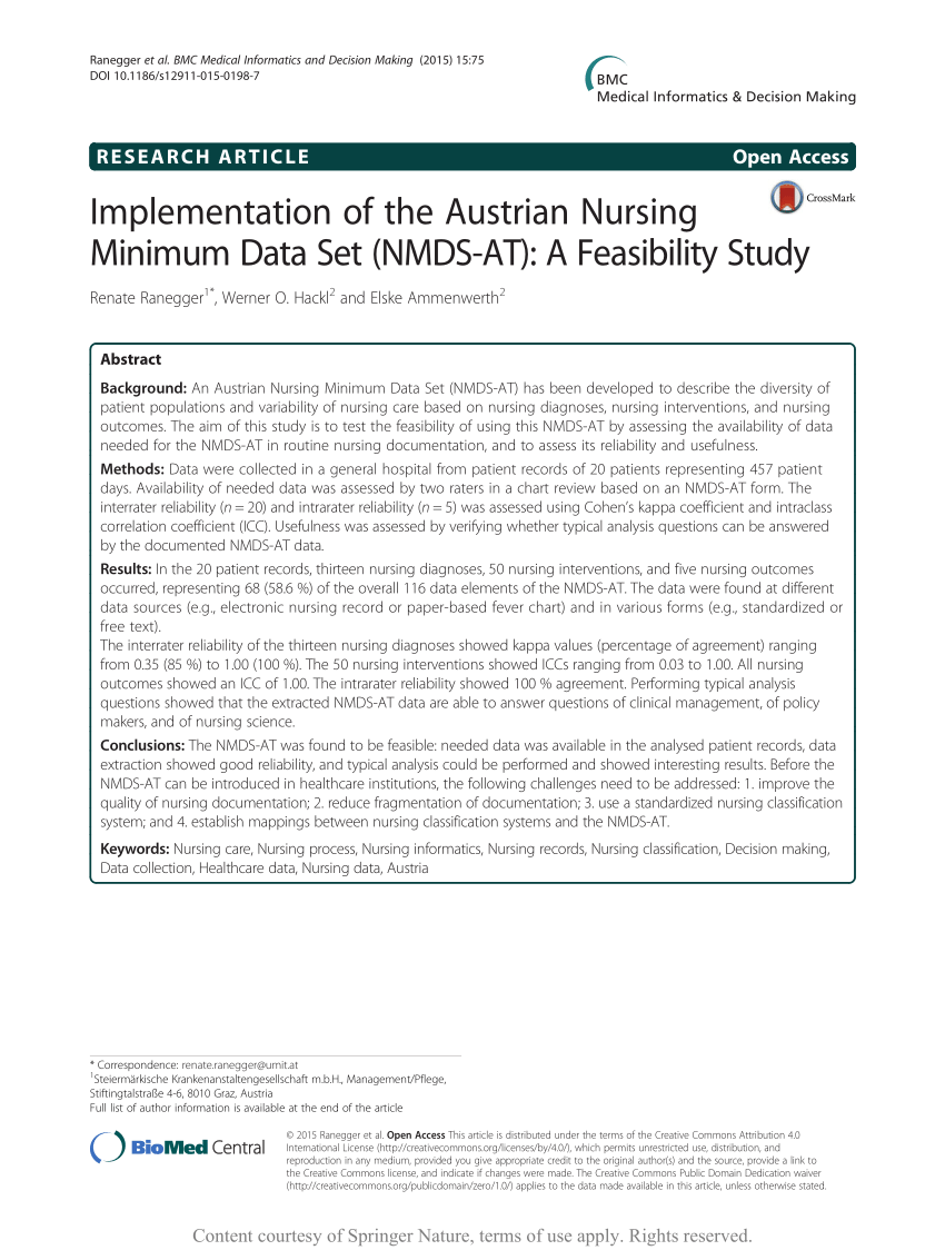 (PDF) Implementation of the Austrian Nursing Minimum Data Set ...