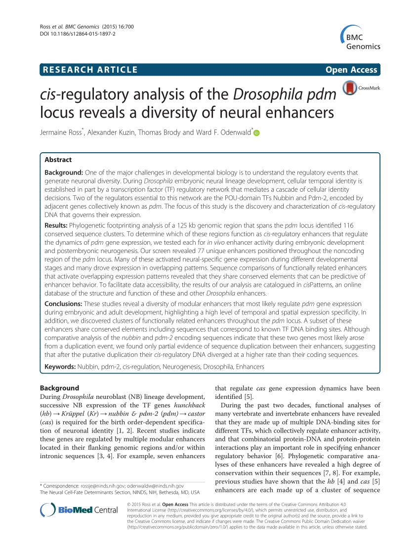 (PDF) cis-regulatory analysis of the Drosophila pdm locus reveals a Sns-Brigh10