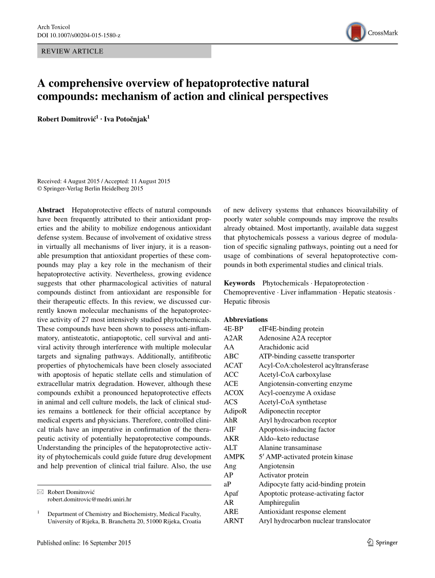 (PDF) A comprehensive overview of hepatoprotective natural compounds