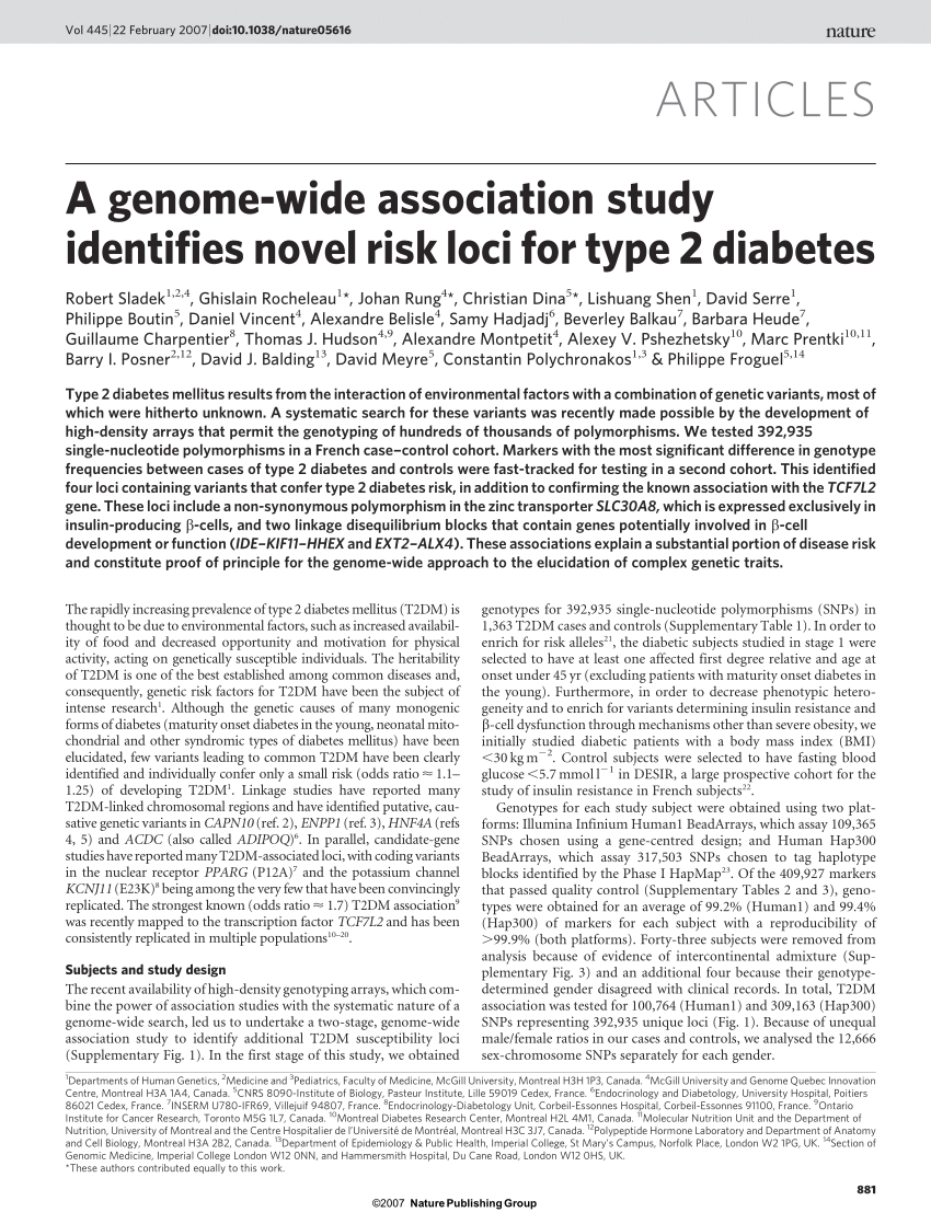 genome wide association studies
