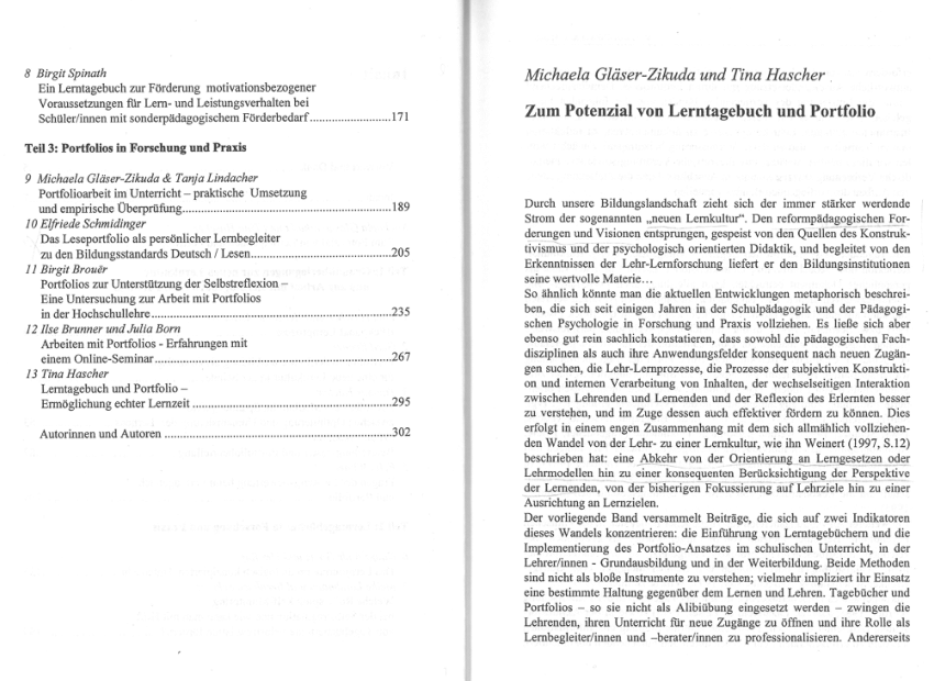 (PDF) Zum Potenzial von Lerntagebuch und Portfolio