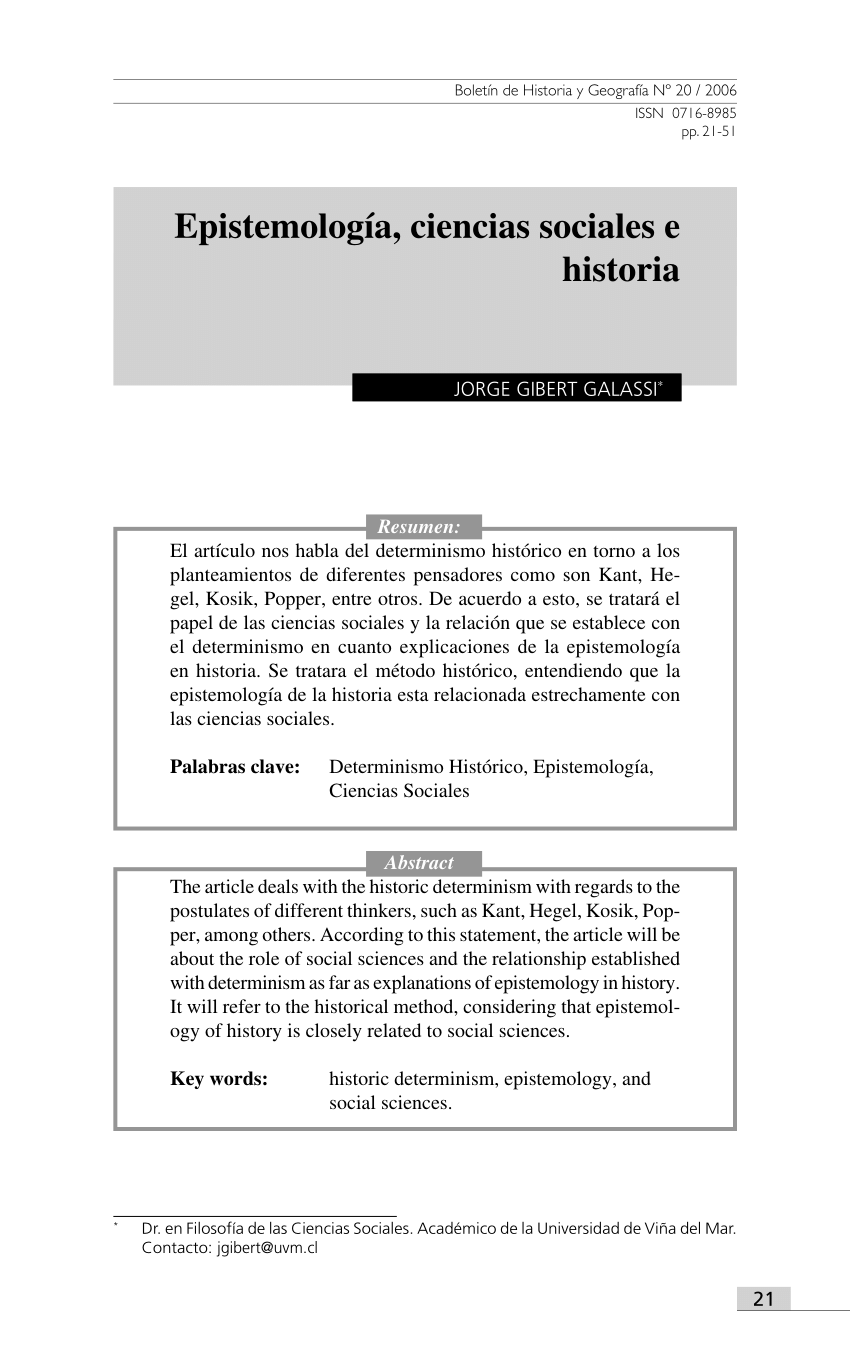 diagonal Provisional Activo PDF) Epistemología, ciencias sociales e historia