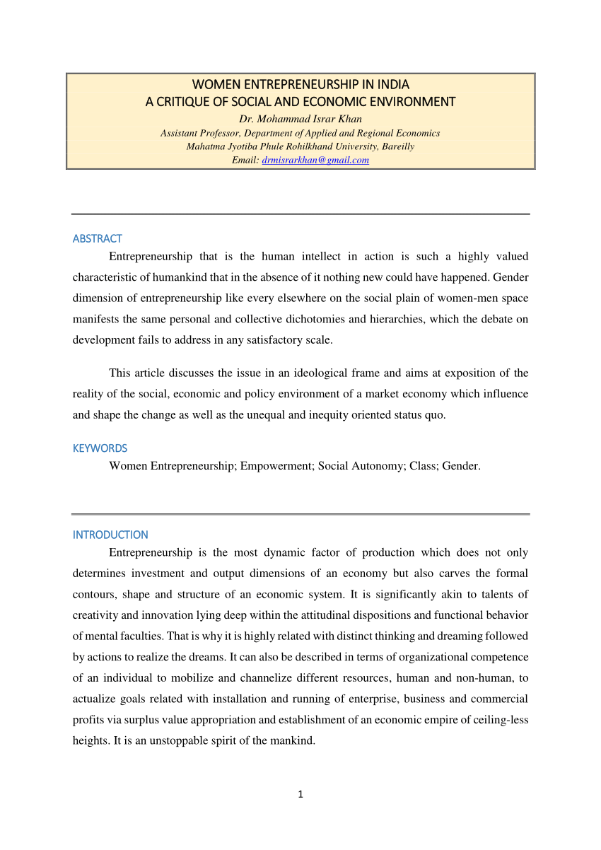 research paper on social entrepreneurship in india