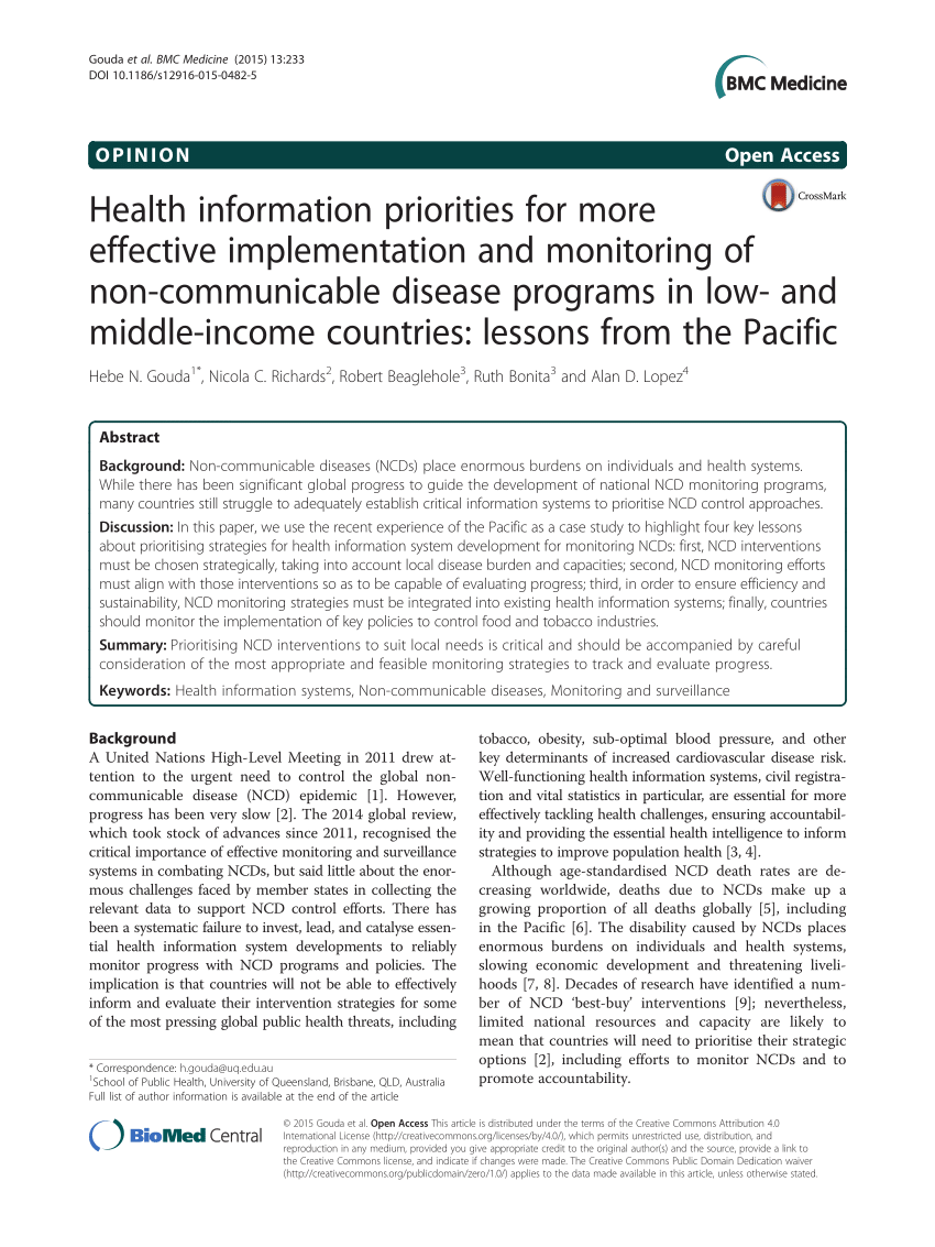 PDF) Health information priorities for more effective