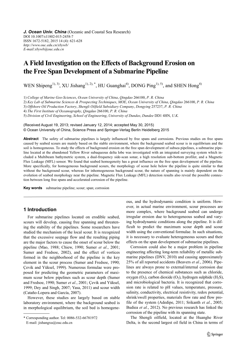 PDF) A field investigation on the effects of background erosion on 