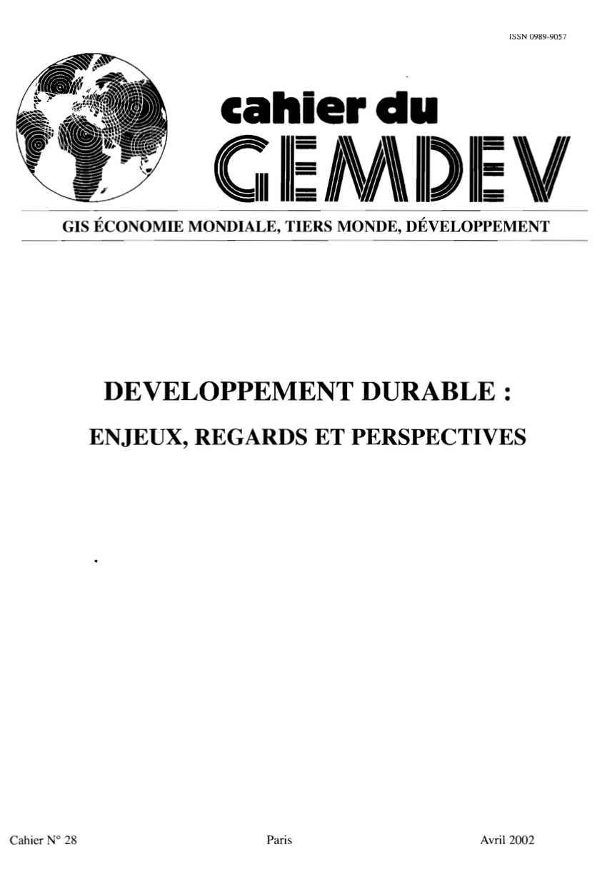 (PDF) Développement durable enjeux, regards et perspectives
