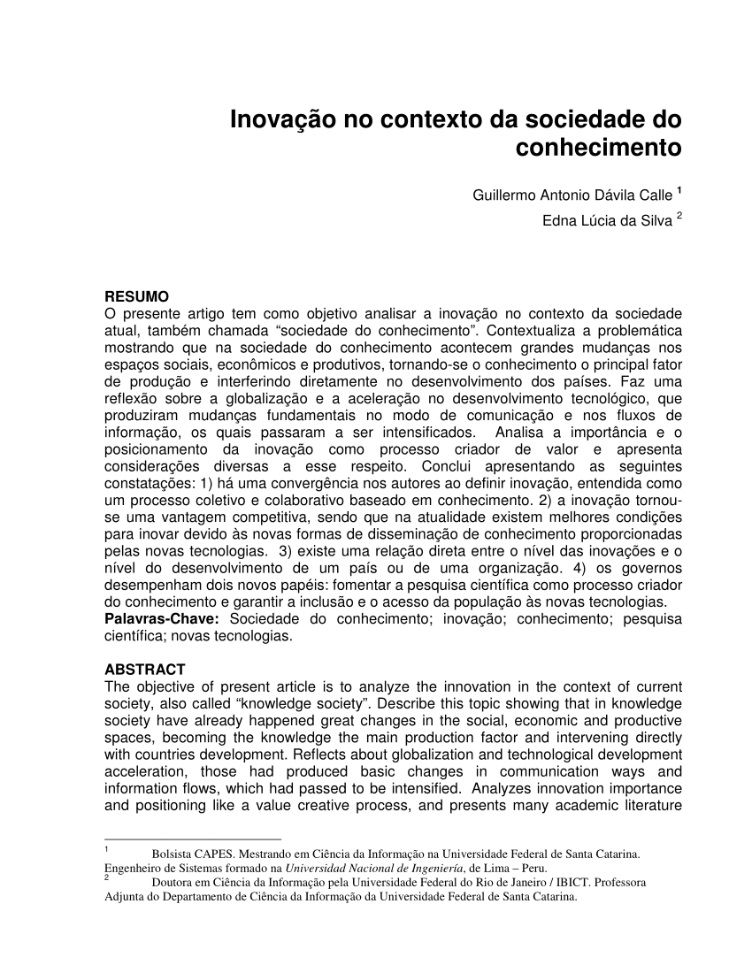 Informação e desenvolvimento: conhecimento, inovação e apropriação social