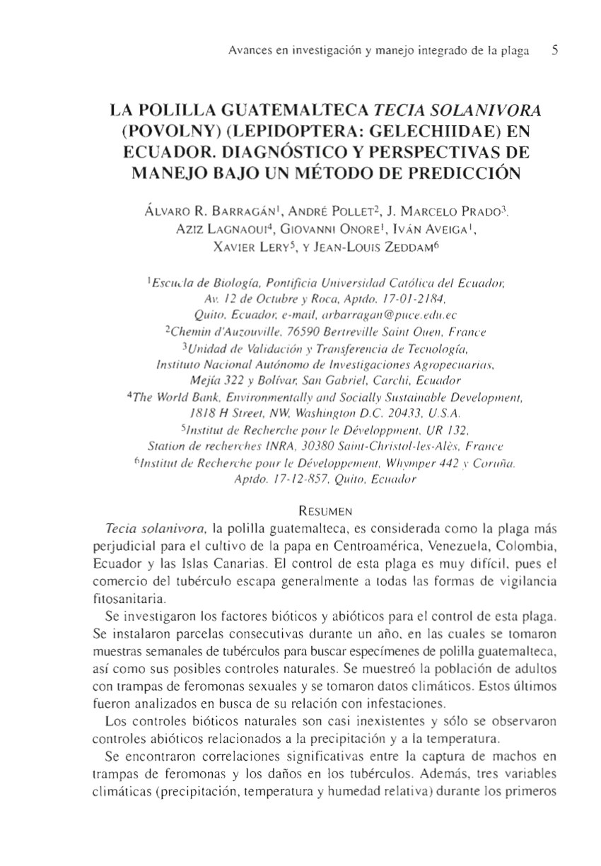 (PDF) La polilla guatemalteca Tecia solanivora (Povolny) (Lepidoptera ...