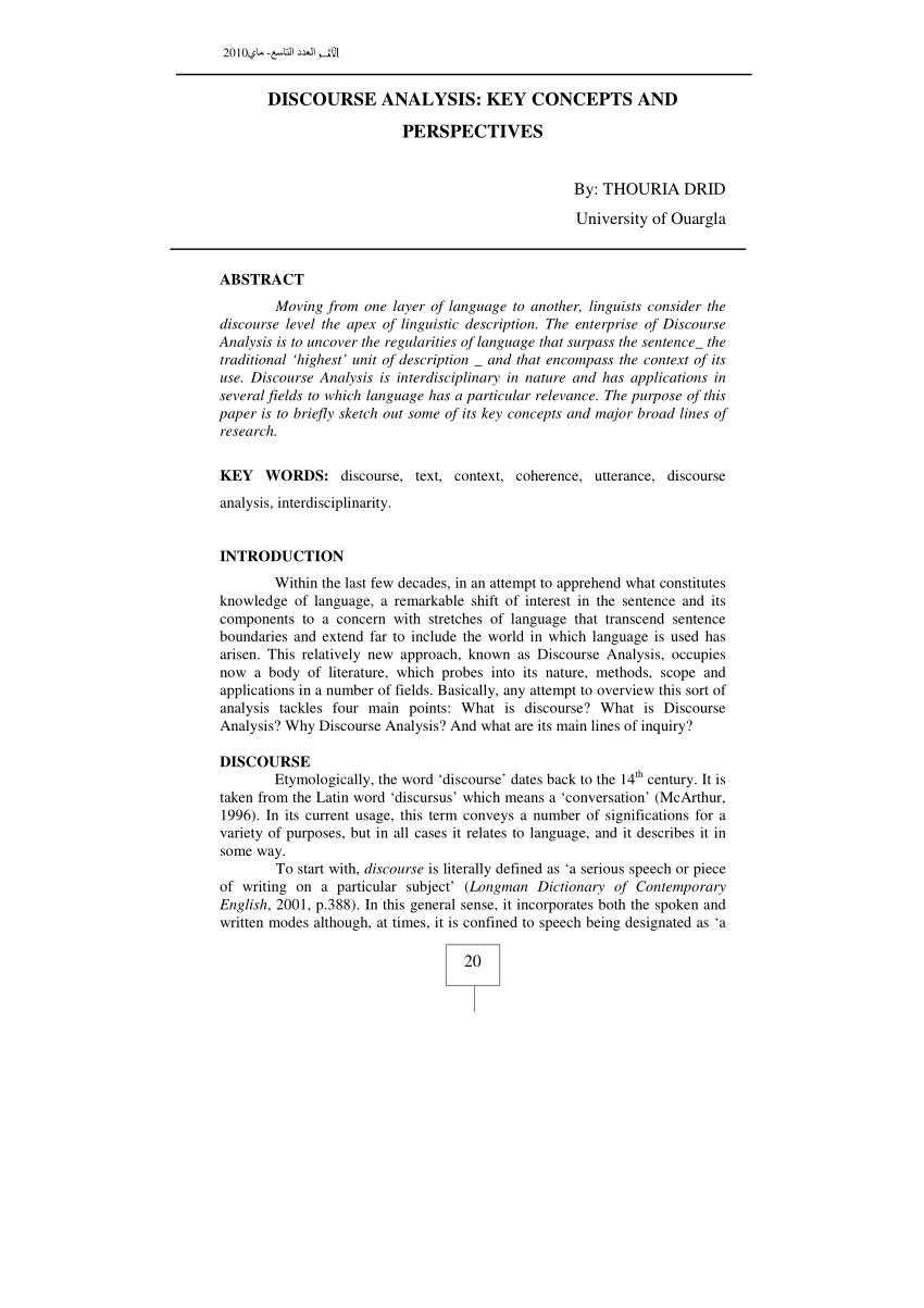thesis on discourse analysis pdf