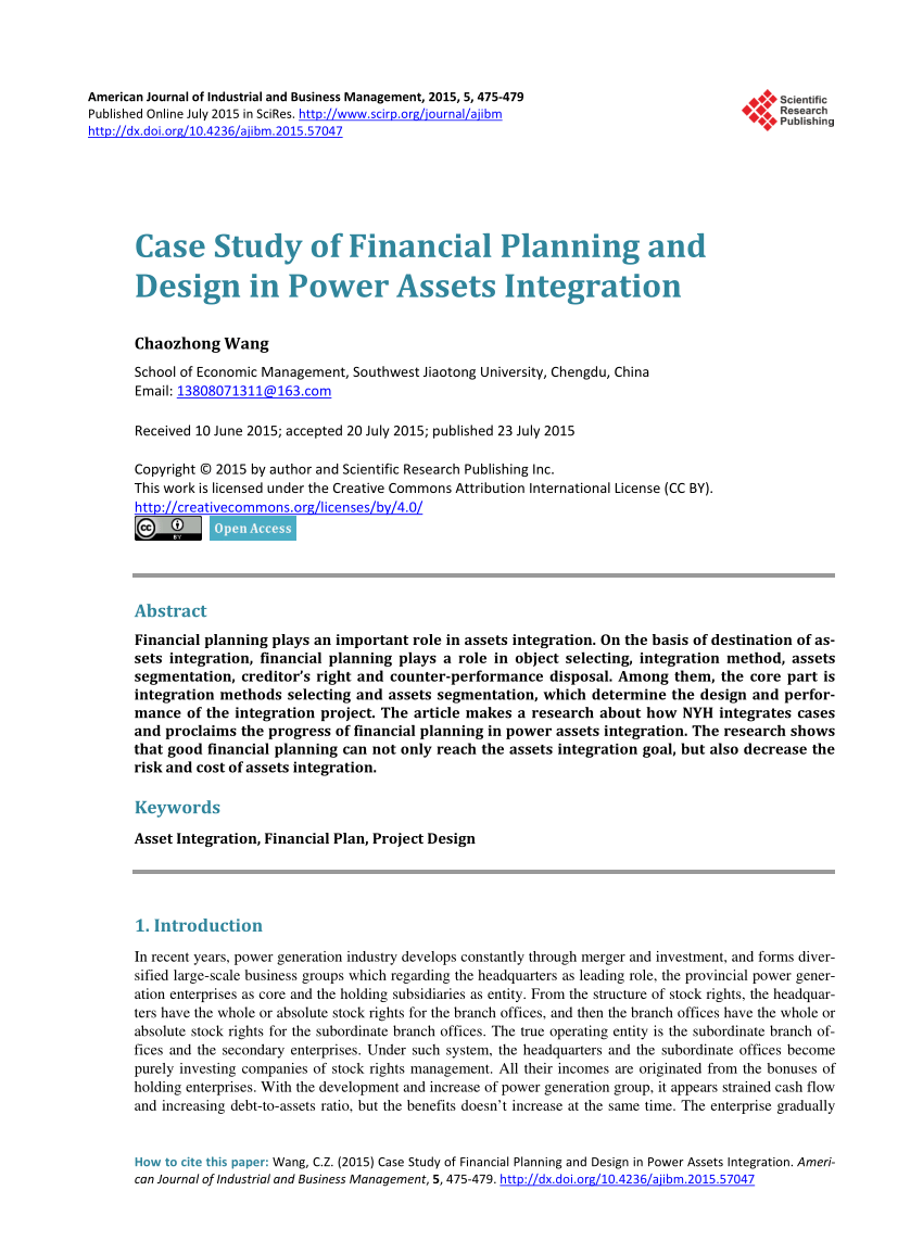 case study for financial planning