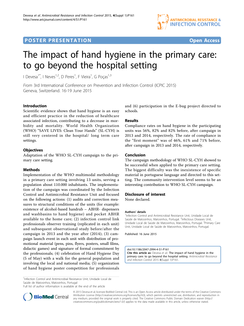 nursing research article on hand hygiene