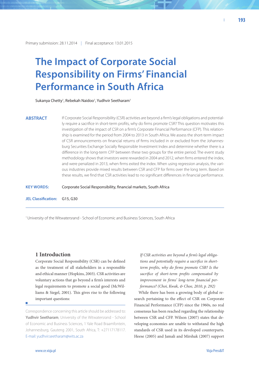 corporate social responsibility in south africa essay