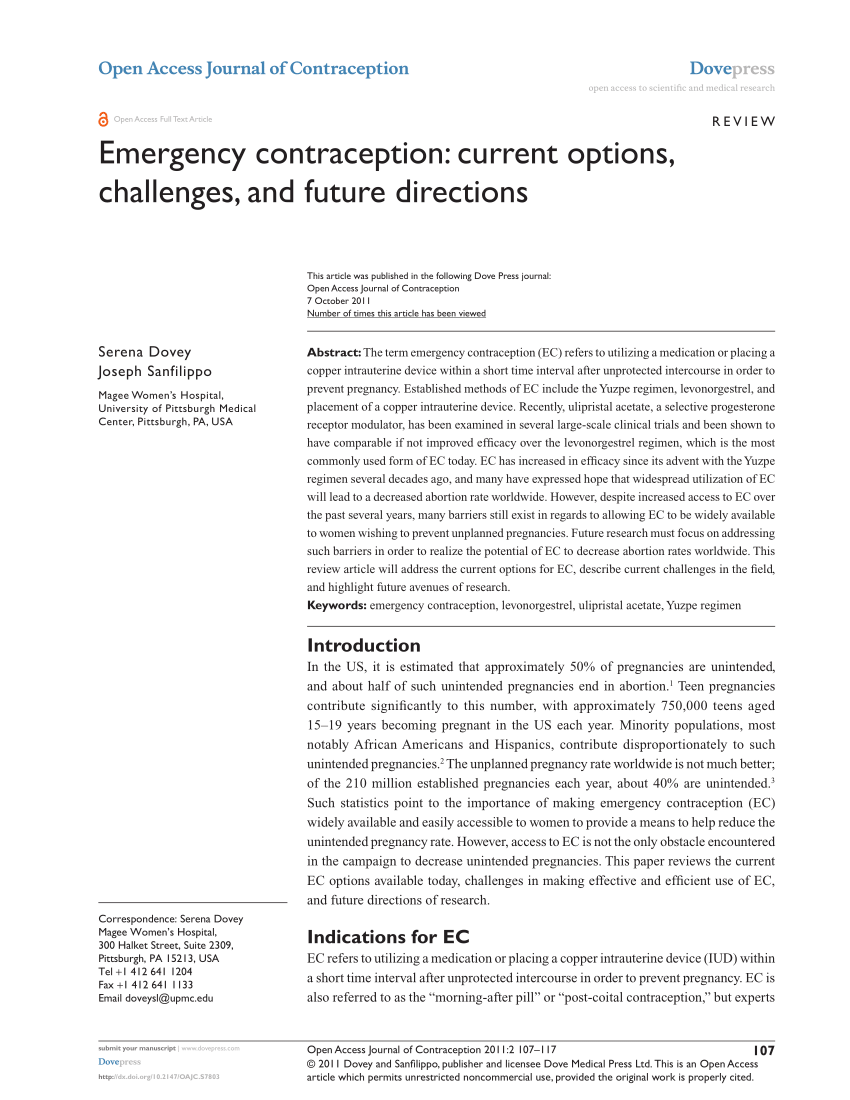 literature review on emergency contraception knowledge