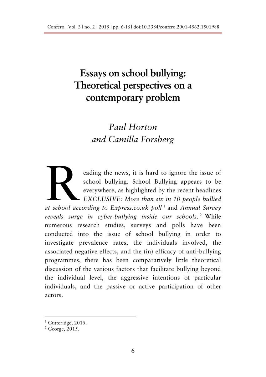 papers on bullying in schools