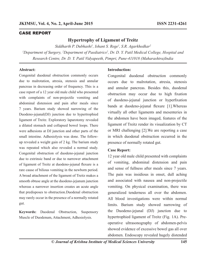 (PDF) Hypertrophy of Ligament of Treitz