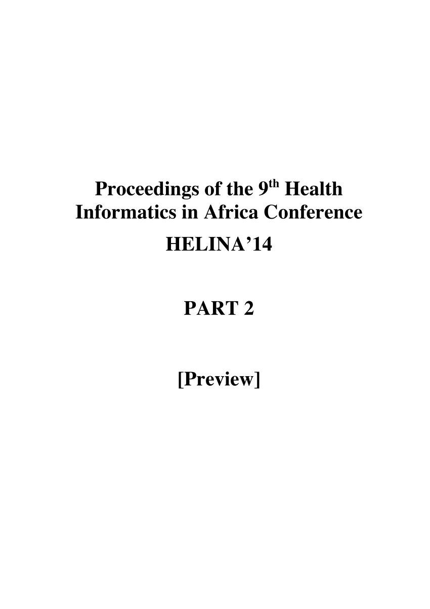 PDF) Barriers to Interoperability of Nigeria Healthcare System: A ...
