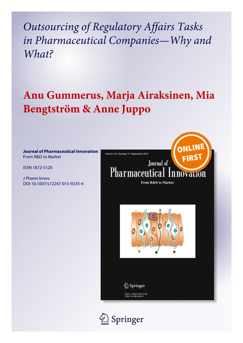 Forebyggelse Grøn baggrund Ironisk PDF) Outsourcing of Regulatory Affairs Tasks in Pharmaceutical  Companies—Why and What?