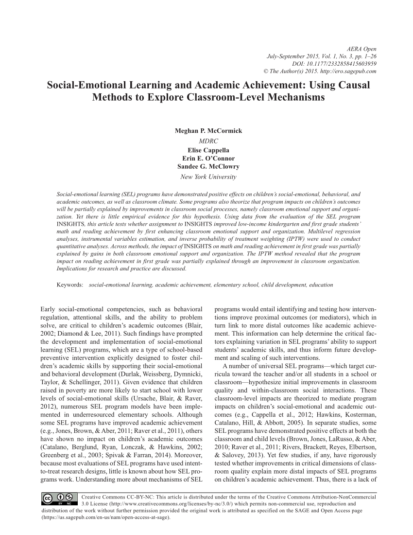 social emotional learning research proposal