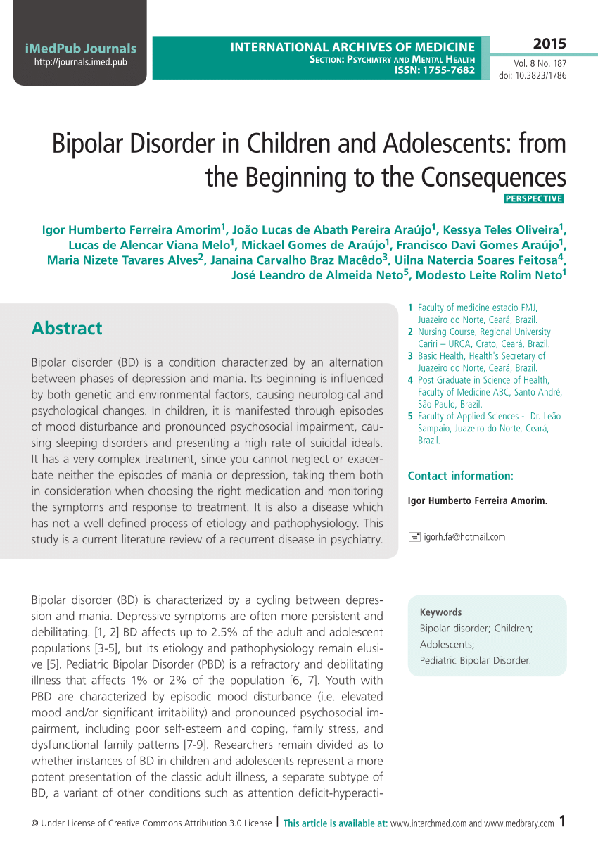 research article about bipolar disorder